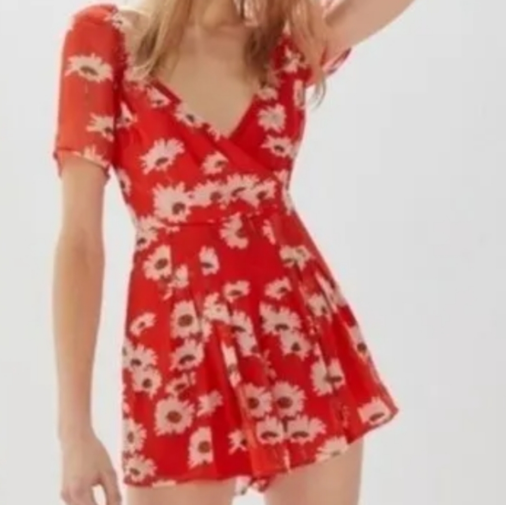 Urban Outfitters Lula Surplice Floral Romper